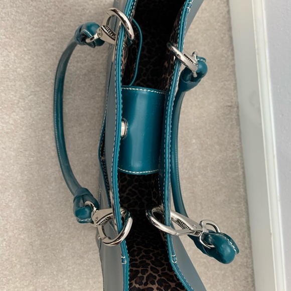 Teal or Turquoise Wilson Leather Handbag - Picture 2 of 4